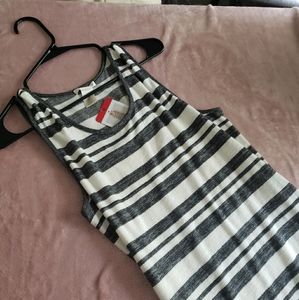 Stripped gray and white dress